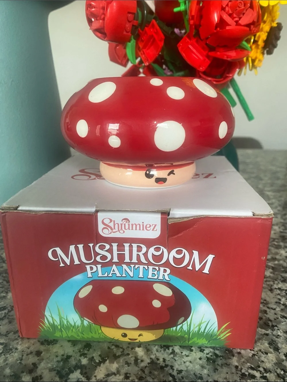 NWBOX Shumiez Polka Dot Mushroom Planter